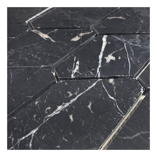 MOSAÏQUE Grand Hexagone Marbre noir 4.8 x BL ép.1 cm