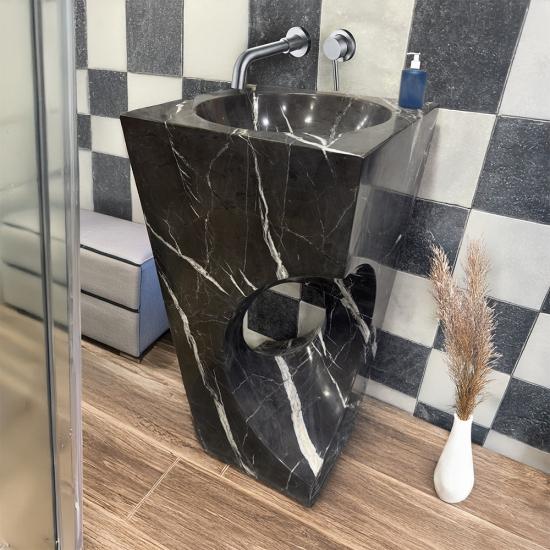 VASQUE Jaipur Noir polie 45 x 45 x H90 cm