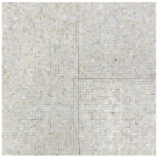 Mosaïque en marbre beige 1 x 1 ép 1cm