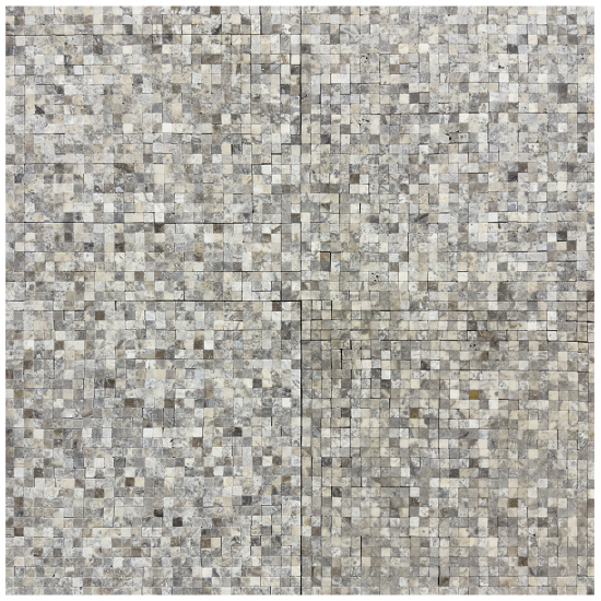 Mosaïque en marbre gris 1 x 1 ép 1cm